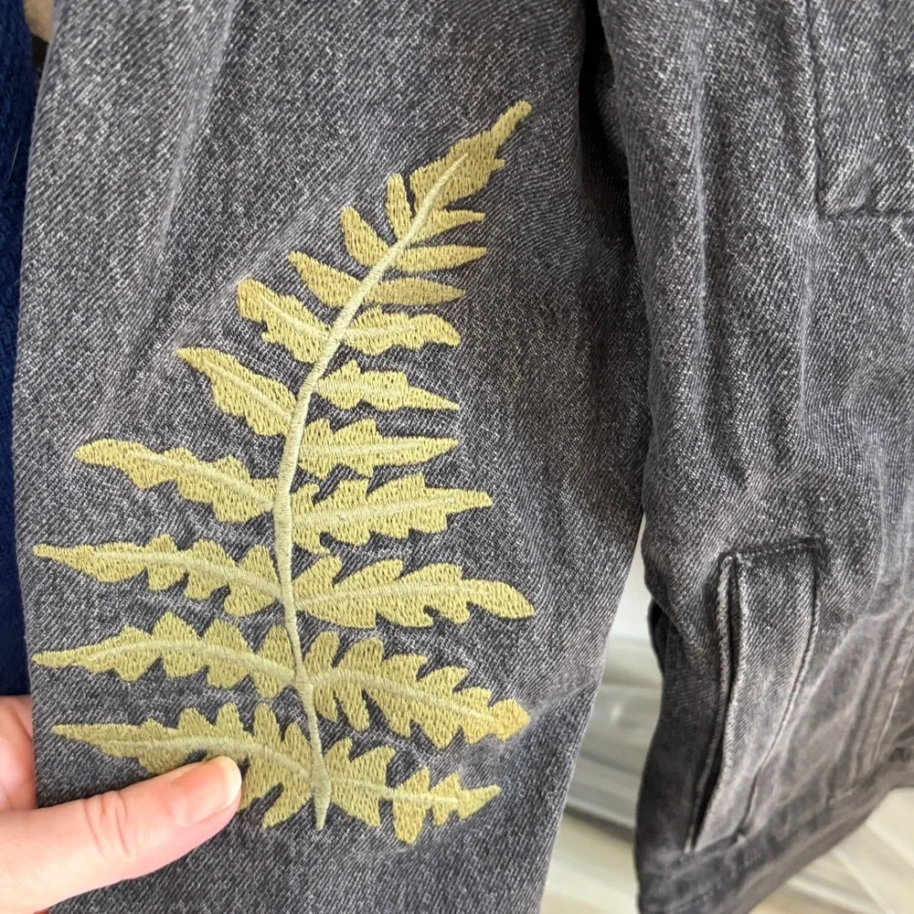 Coveted Free People Jean Jacket with Embroidery and Beadwork XS - Picture 3 of 12